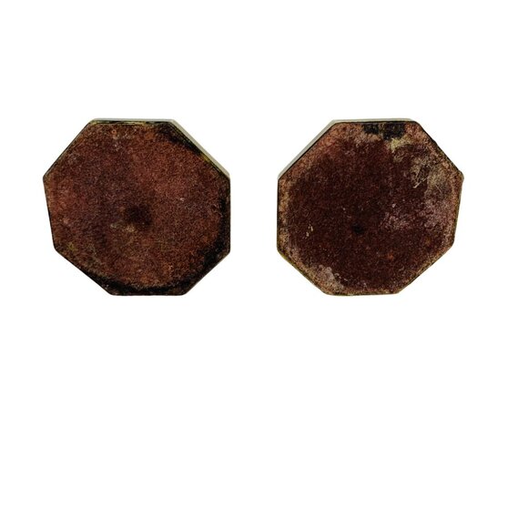 Solid Brass Short Candlestick Candle Holder Set of 2 Octagon Base VTG Party Home - Picture 3 of 12